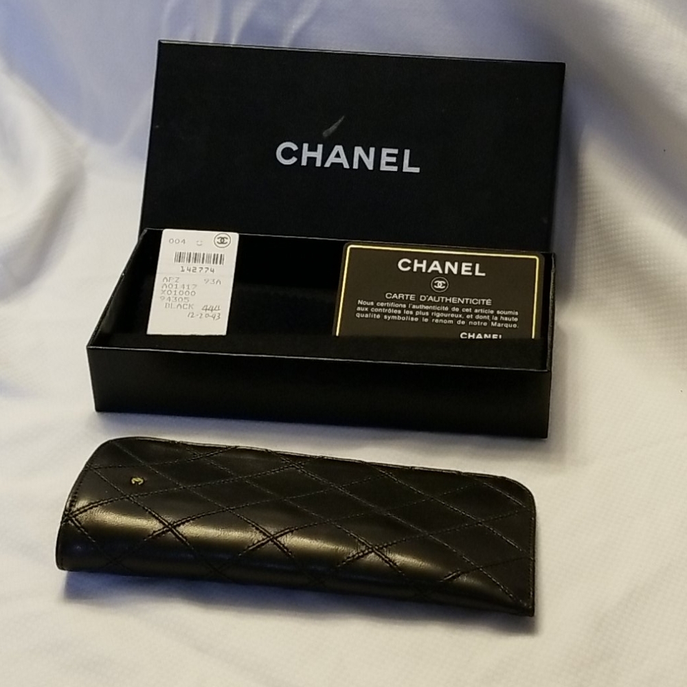 Chanel soft leather eyeglass case
